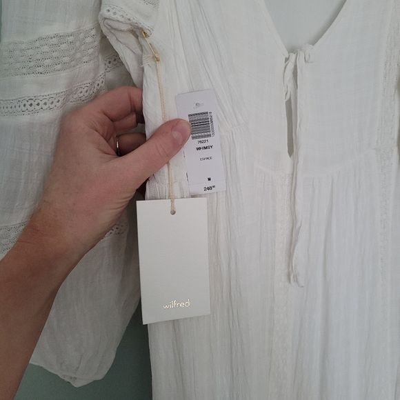 SOLD Wilfred Aritzia White Boho Whimsy Dress NWT MEDIUM - Picture 3 of 6